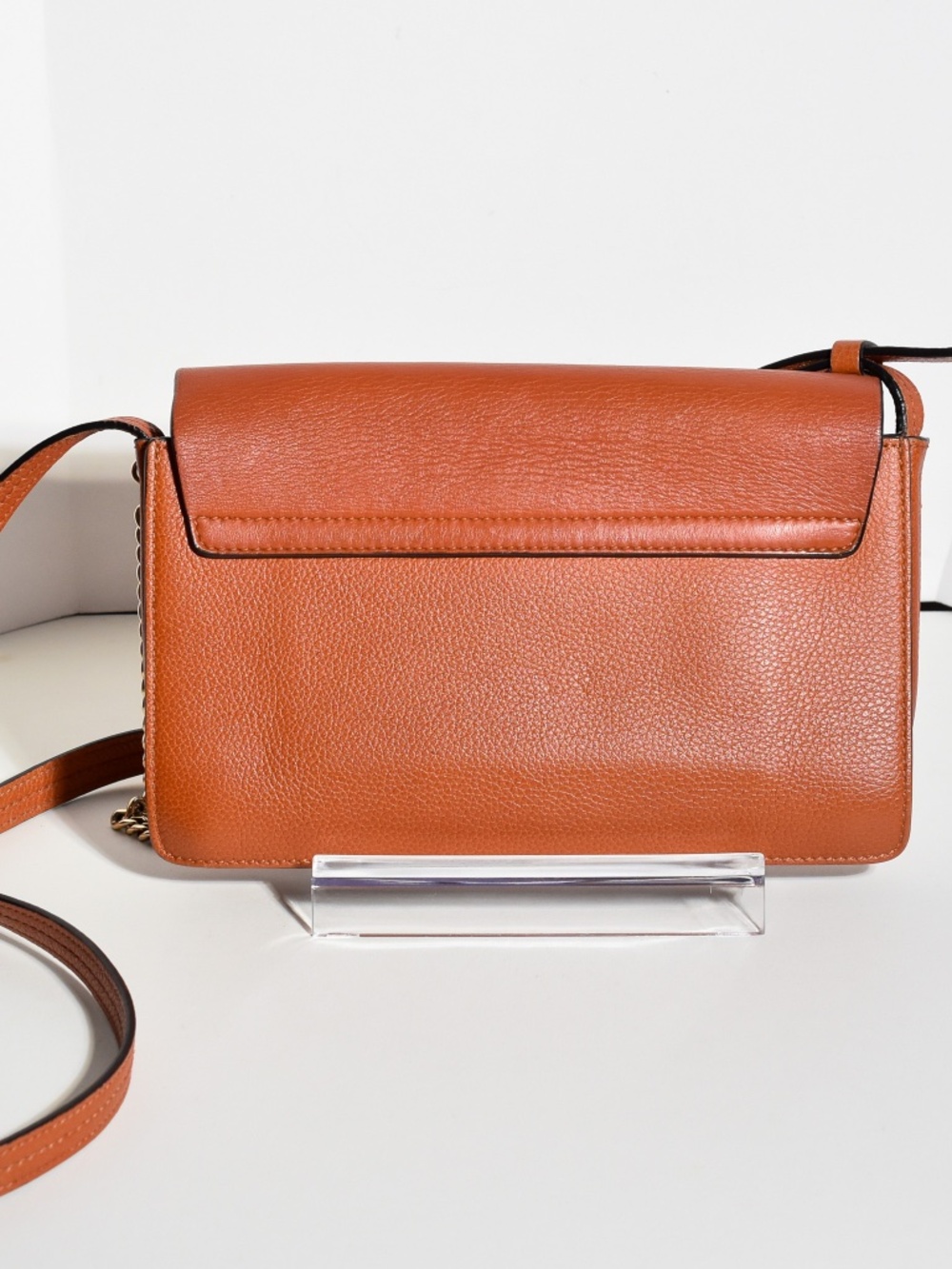 Chloé Small Faye Shoulder Bag Cognac / Brown Calfskin Leather - Picture 8 of 16